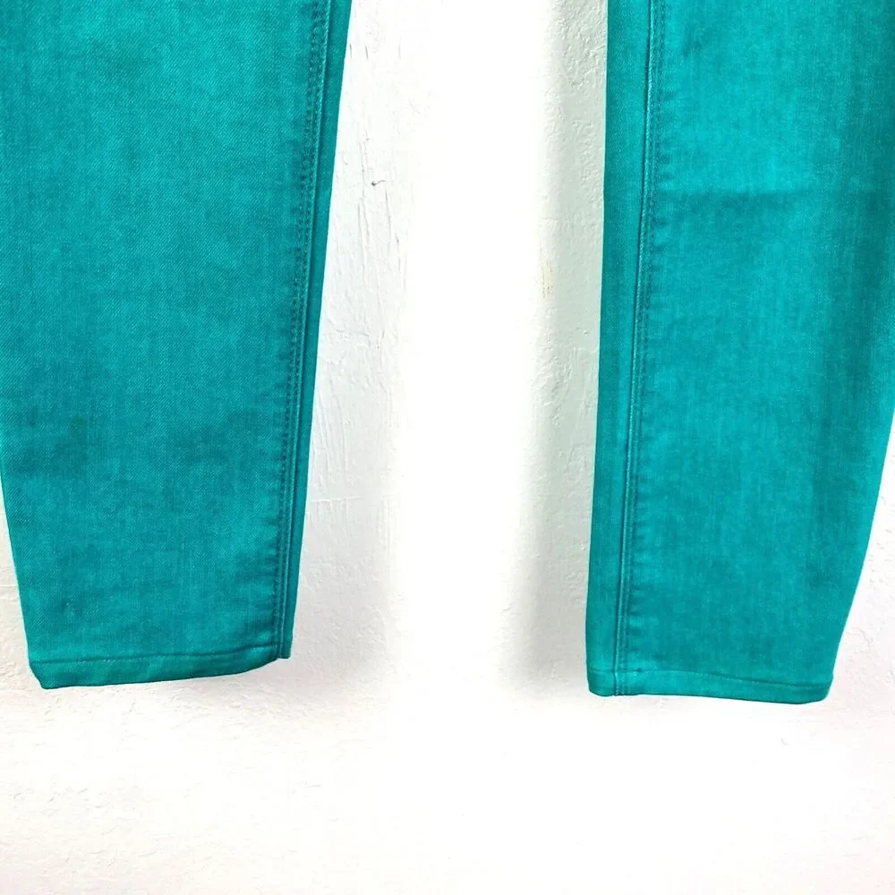 DL1961 Emma Leggings Jeans Woman Aqua Blue Low Waist 30x28